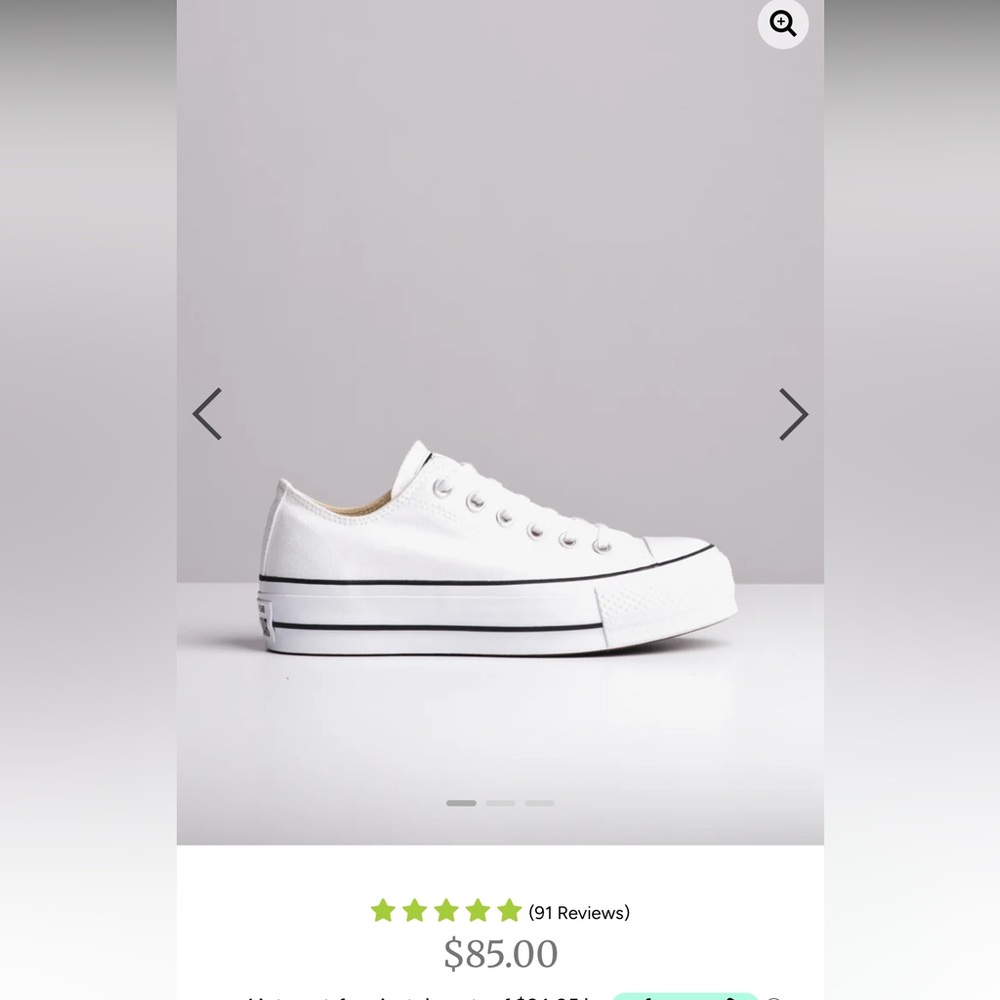 White Canvas Platform Converse Chuck Taylors
